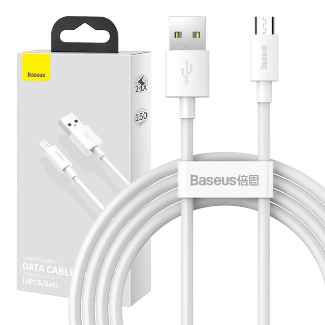 Sæt af datakabler Baseus USB til Micro 2,1A 1,5m