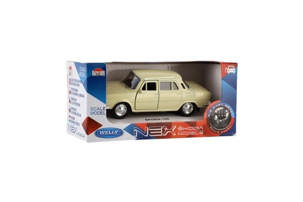 Auto Welly Škoda 100 metal/plast 11cm 1:34 med fri drift mulighed 4 farver 15x7x7cm