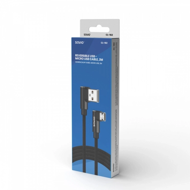 Kabel med dobbeltsidet stik USB Micro USB - USB A 2m