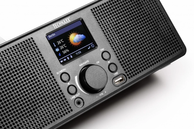 Internet radio Technaxx med stereo højttalere 2x2W og WiFi