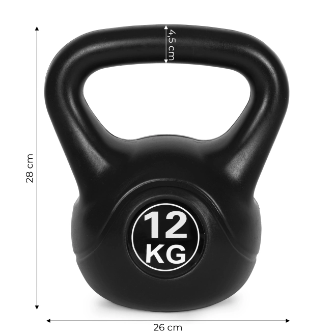 Kettlebell til træning sort - 12kg
