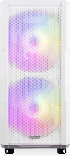 Maksimalt airflow med mesh front og enorme 200 mm ARGB‑blæsere