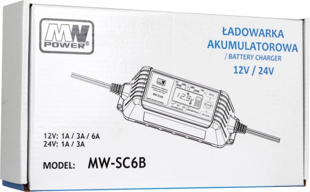 Intelligent batterioplader 12V/24V med LCD-display