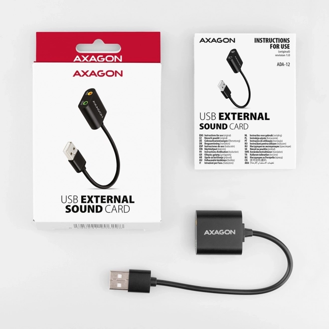 Ekstern lydkort USB 2.0 48kHz/16-bit stereo Axagon