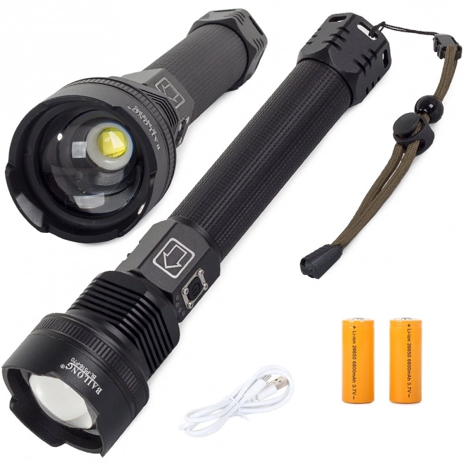 Militær taktisk lommelygte med LED Cree XHP70 og zoom fra Bailong