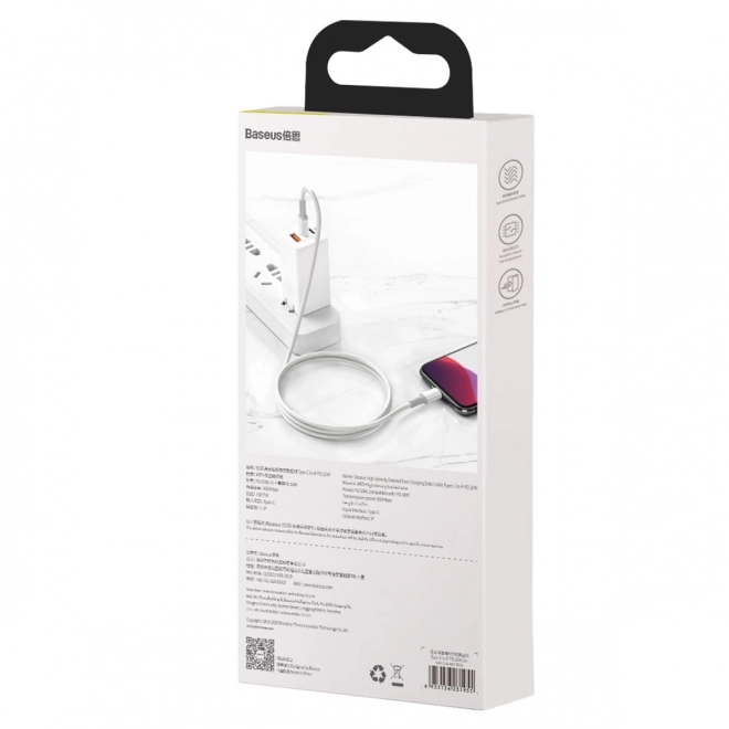 USB-C til Lightning kabel Baseus med høj densitet fletning, 20W, PD, 2m