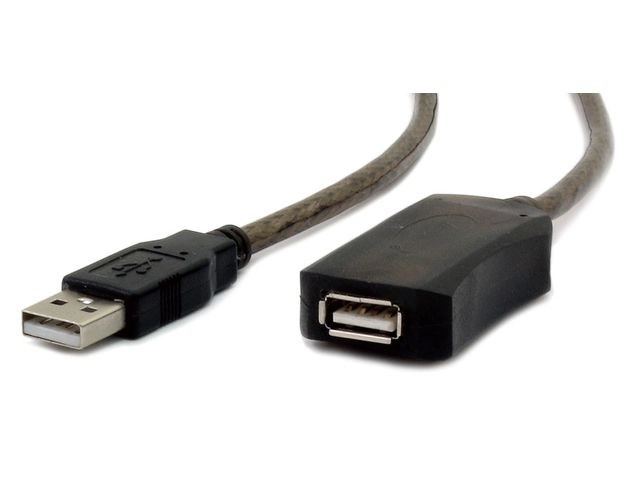 Forlængerkabel USB 2.0 type AM-AF 5 m aktiv sort