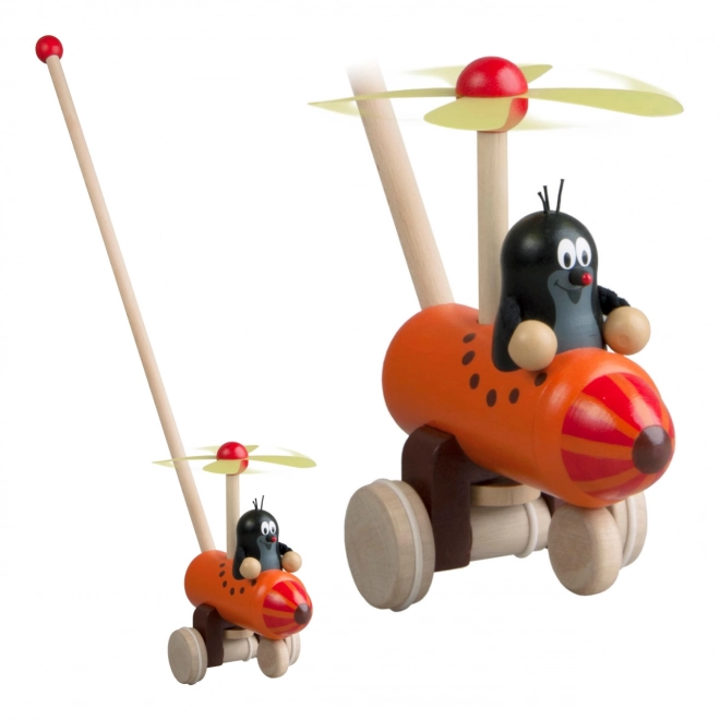 Skubber på stang med Muldvarpen i fly - 60 cm