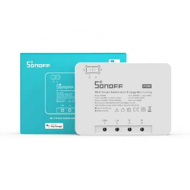 Smart Wi-Fi Afbryder med energiovervågning Sonoff POWR3 (25A/5500W)