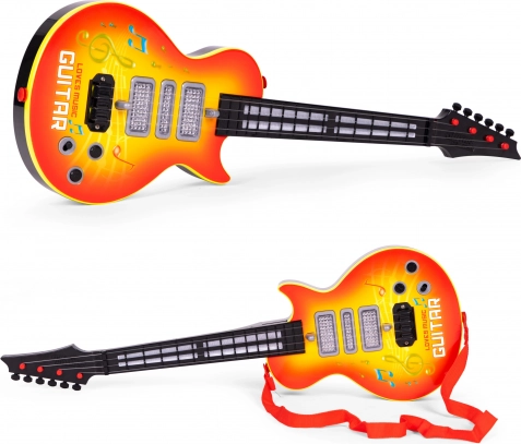 Børne-rockguitar med LED-lys og infrarød sensor
