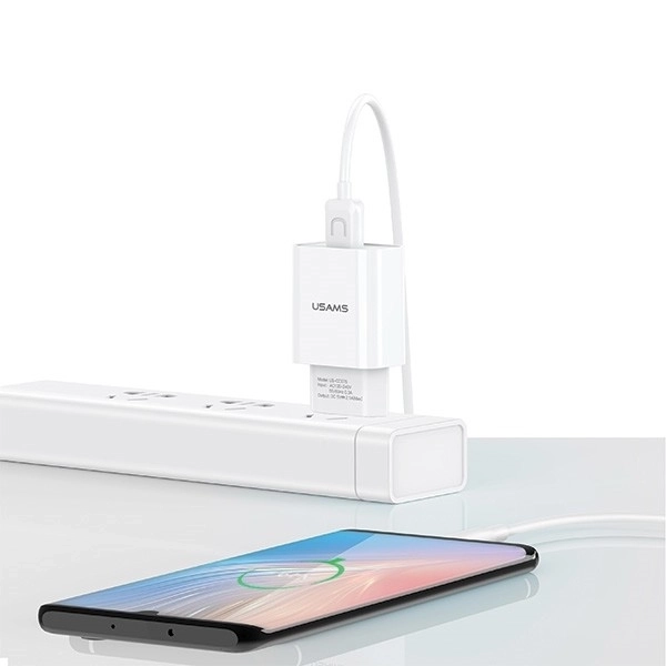 Oplader til stikkontakt USB med USB-C kabel 2,1A