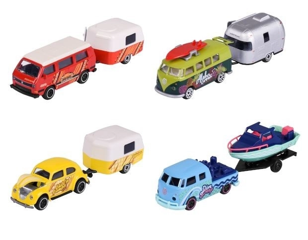 Majorette modelbiler Volkswagen med trailer