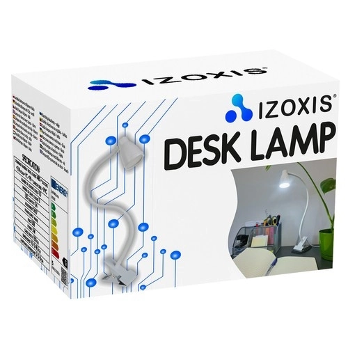 Hvid bordlampe med klips Izoxis