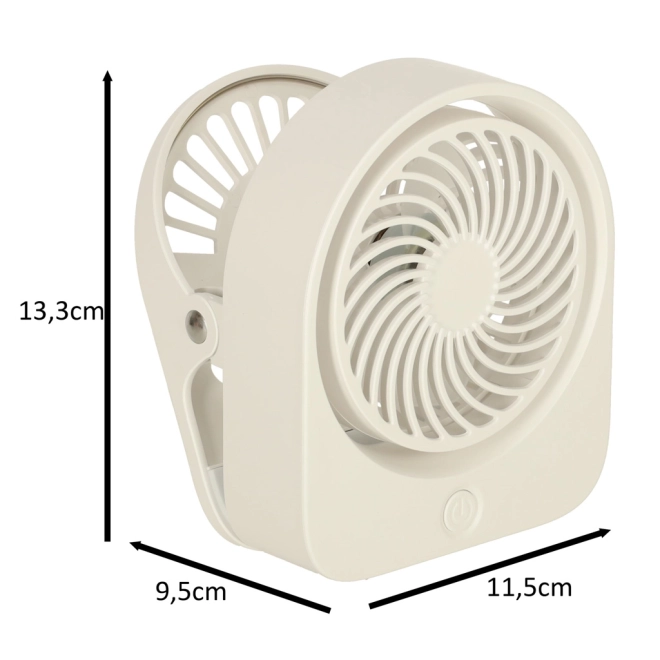 Trådløs USB bordventilator 11,5 cm hvid