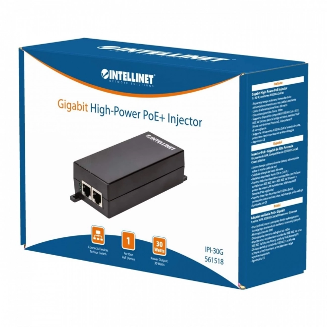 Gigabit PoE+ injektor Intellinet 30W 1x RJ45