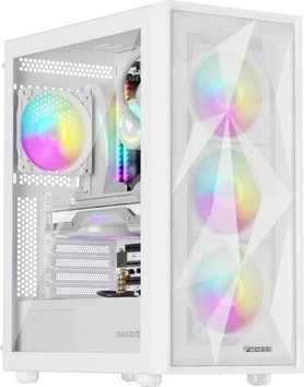 computerchassis Genesis Diaxid 605 ARGB, midi-tower, USB‑C, hvid