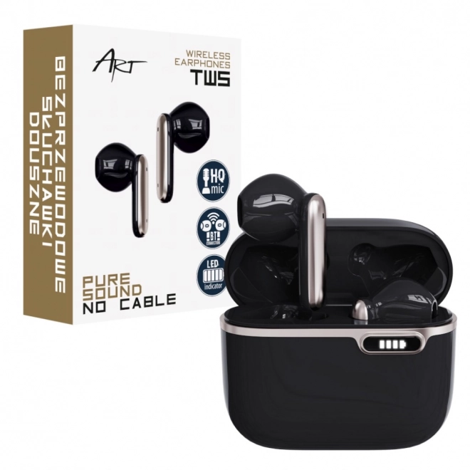 Bluetooth hovedtelefoner med HQ mikrofon TWS (USB-C) sort