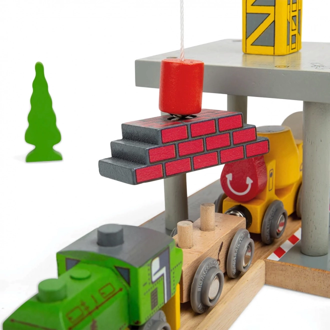 Bigjigs Rail Stor kran Gul