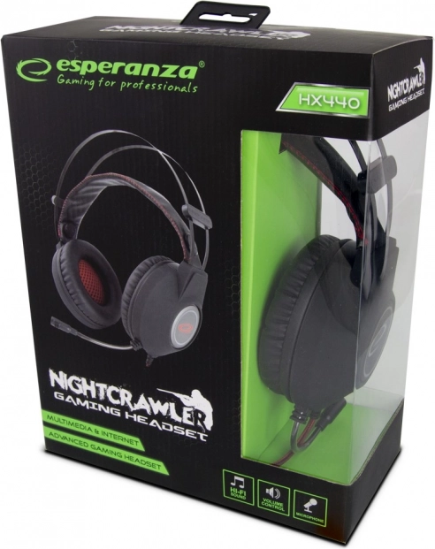 Nightcrawler gamingheadset med mikrofon