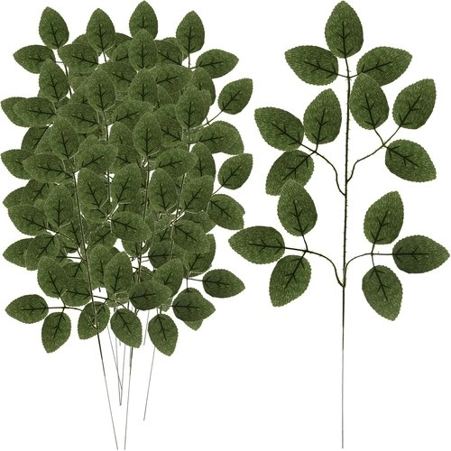 Sæt af kunstige rosenblade 51 × 25 cm, 12 stk.