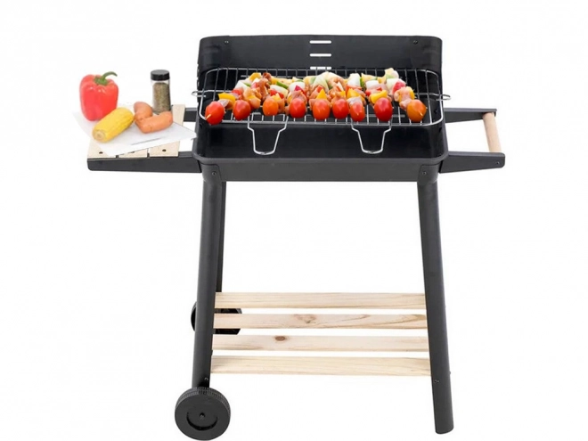 Have transportabel grill til trækul med justerbar rist og hylder