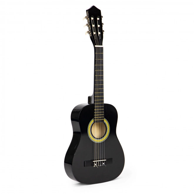 Stor børneguitar af træ med 6 strenge ECOTOYS – Sort