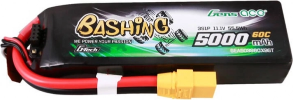 LiPo-batteri GensAce 5000 mAh 11,1 V 60C 3S med XT90-stik
