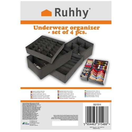 Organisér til undertøj - sæt 4 stk. Ruhy 19914