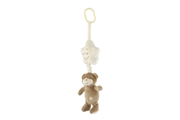 Bamse med stjerne, plys gardin til krybbe/barnevogn med optrækkelig spilleautomat 36 cm i pose 0+