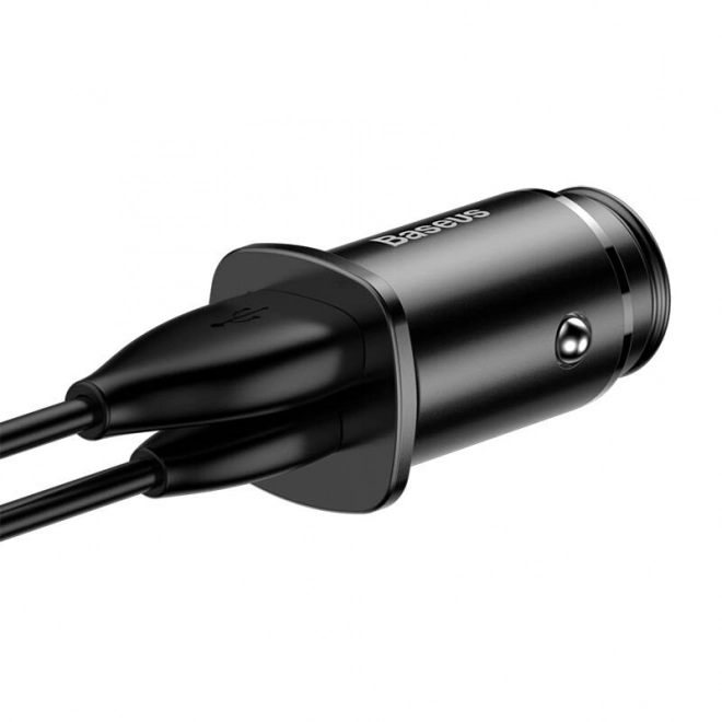 Baseus hurtig biloplader 30W sort