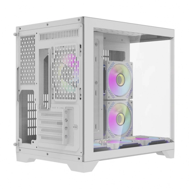 Computer kabinet Darflash FT418 + 6 ARGB ventilatorer (hvid)