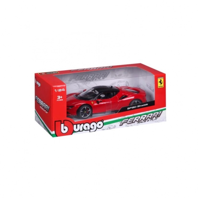 Bburago 1:24 Ferrari Top SF90 Stradale Rød