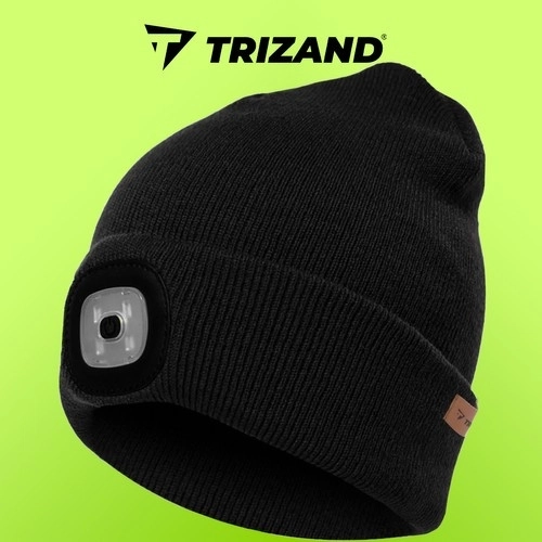 Vinterhue med lygte - sort Trizand 22663
