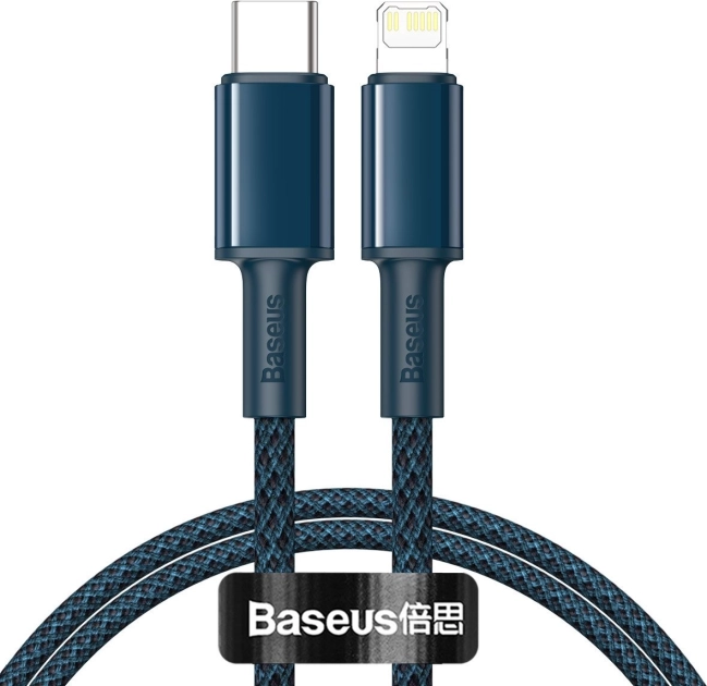 Baseus datakabel til hurtig opladning USB-C til Lightning 20W, 1 m, blå