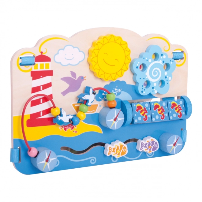 Bigjigs Baby Træ motorisk tavle hav