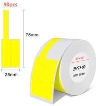 NIIMBOT termiske etiketter 25 × 78 mm, gule (90 stk)