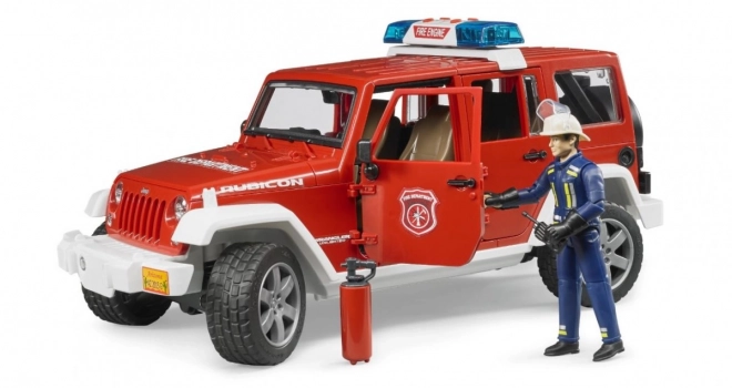 Bruder Rød brand JEEP WRANGLER med figur og tilbehør