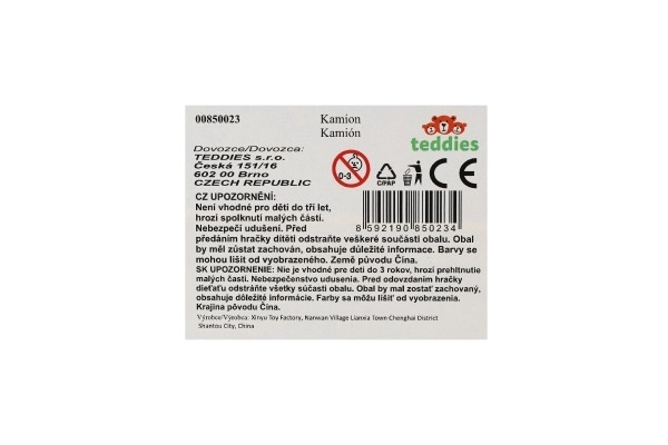 Auto lastbil med anhænger metal/plast 20cm fri bevægelse mix typer i plast-æske 20x5x3cm