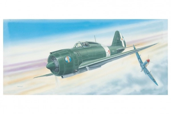 Model Reggiane RE 2000 Falco 1:48 16,1x22cm i kassen 31x13,5x3,5cm