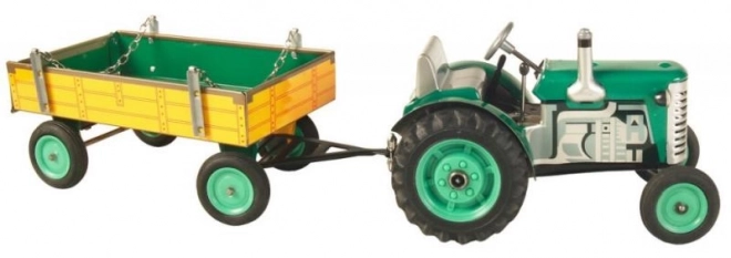Traktor Zetor med anhænger rød på nøgle metal 28cm Kovap i æske