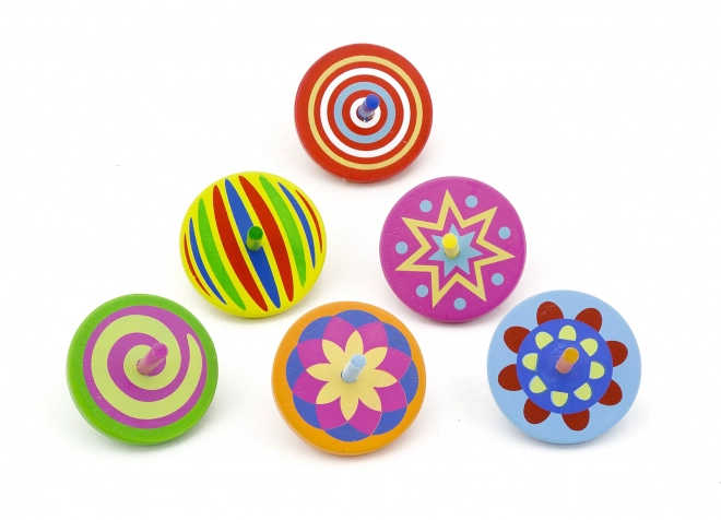 Farverigt træspinning top VIGA