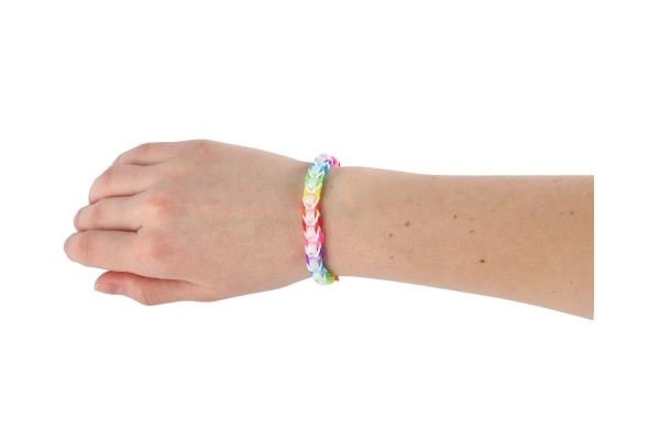 Lav dit eget armbånd 700+ stk elastikker, perler + værktøj + væv til armbånd i kasse 30x24cm