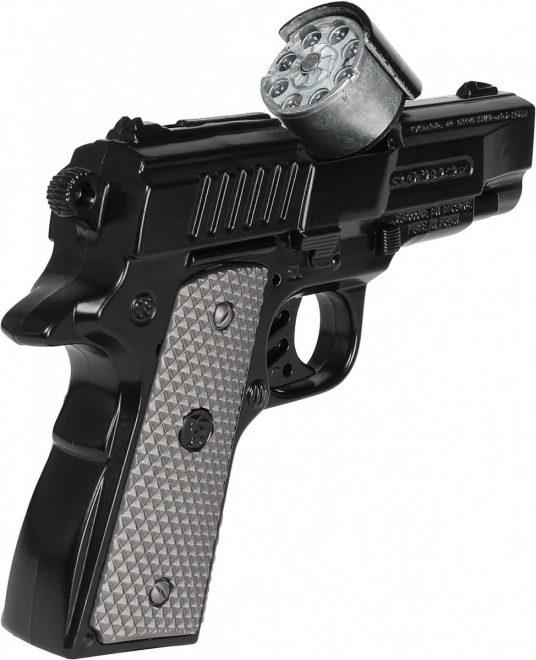 Politi pistol sort metal 8 skud