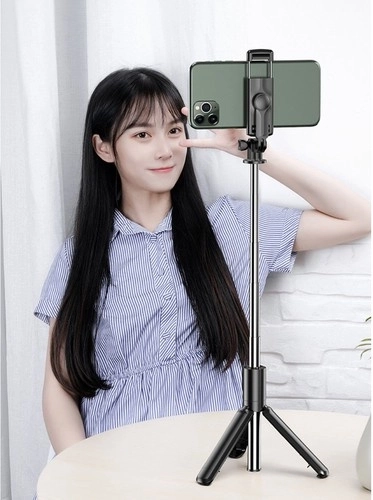 2-i-1: selfiestang og stabilt tripod