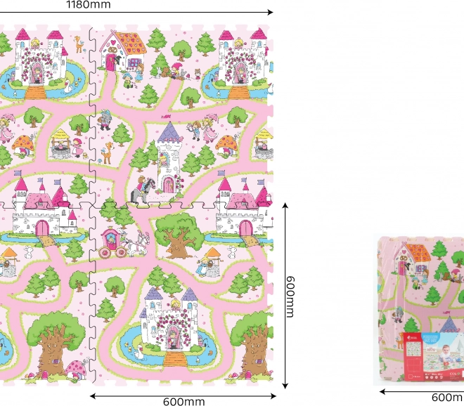 Bløde skumblokke med prinsesse 60 × 60 cm, 4 stk.