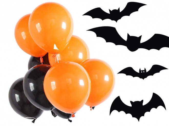 Halloween balloner sorte og orange 20 stk