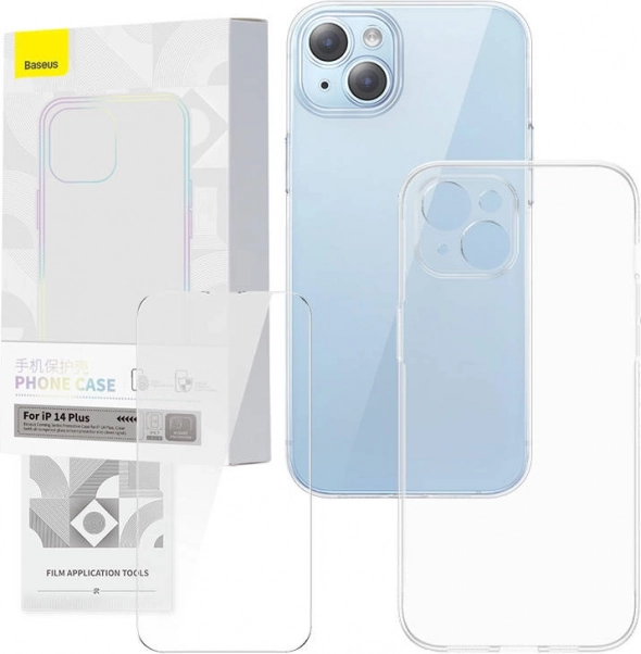 Gennemsigtigt cover og hærdet glas BASEUS Corning til iPhone 14 Plus