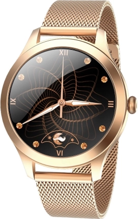 smartwatch fit fw42 guld dame smart ur med metal milaneselænke