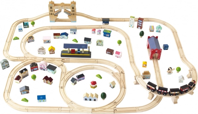 Le Toy Van træ togbane City med London-bro