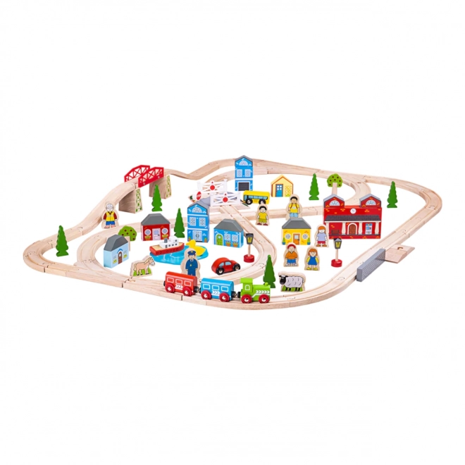 Bigjigs Rail Træjernbane by og landsby 101 dele